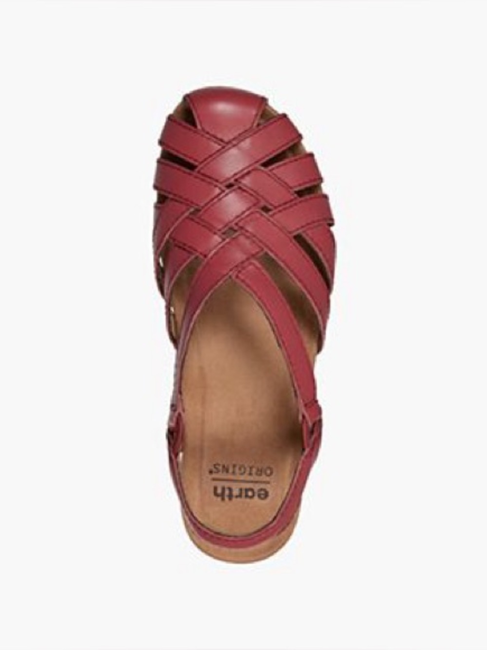 Earth Origins Women’s Red Woven Leather Slingback Sandals 7M